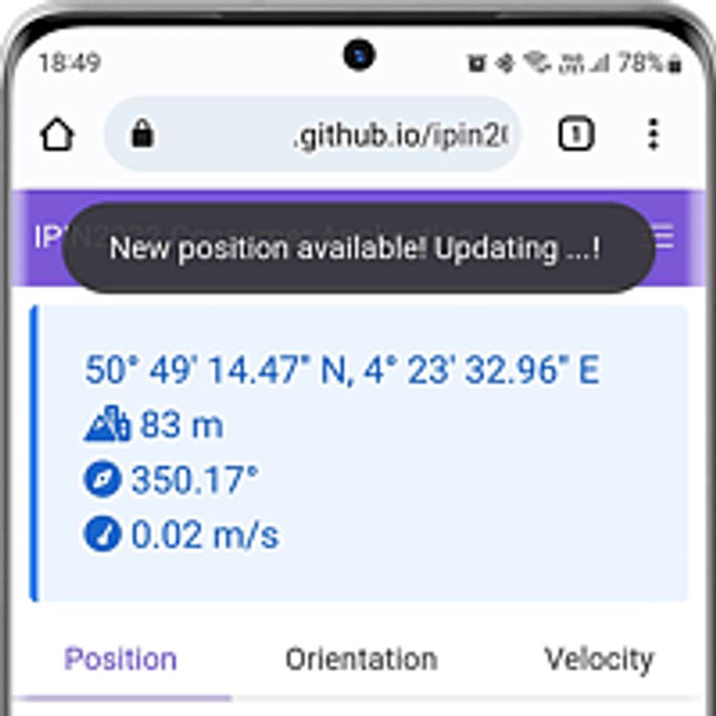 Mobile application showing position data read from a Solid pod